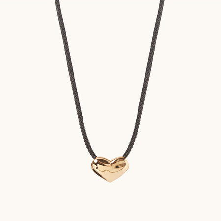Heart Cord Necklace Gold